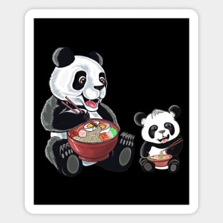 Panda,Mommy panda and baby panda eats ramen,ramen lover Magnet
